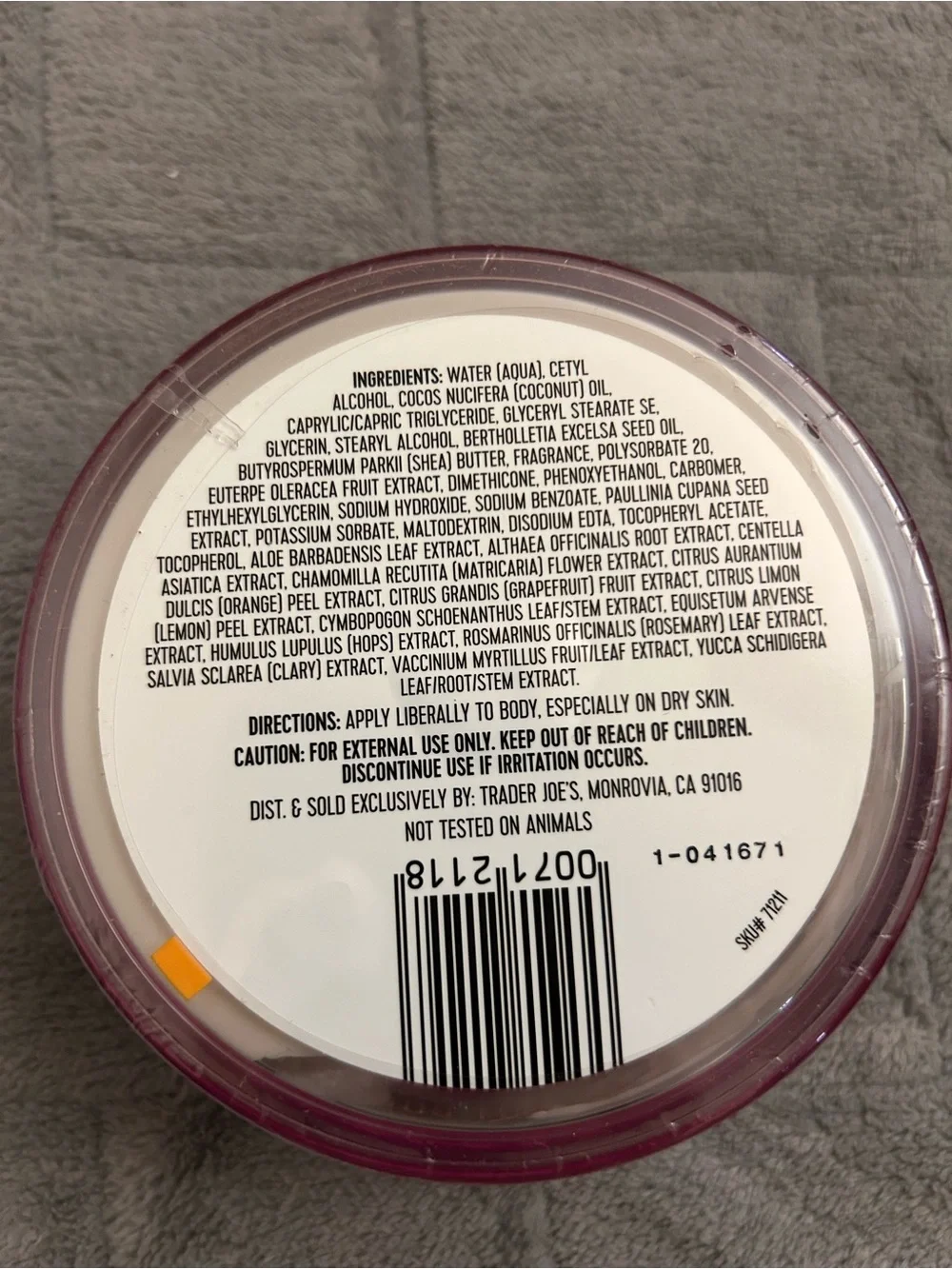 Trader Joe’s Brazil Nut Body Butter new never opened